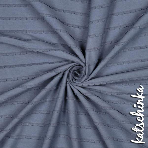 Jersey mit Rüschen JEANS 006 | Meterware Strukturjersey